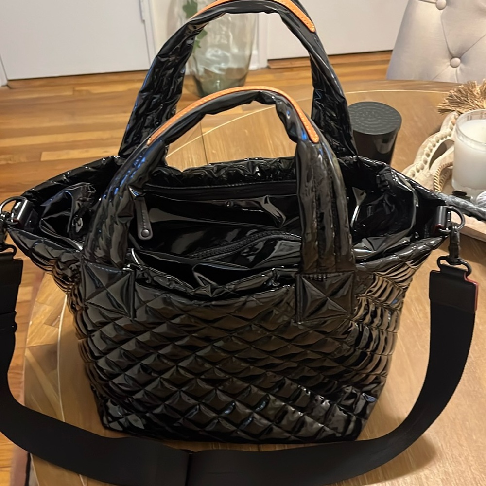 Mz Wallace black patent small metro deluxe tote
